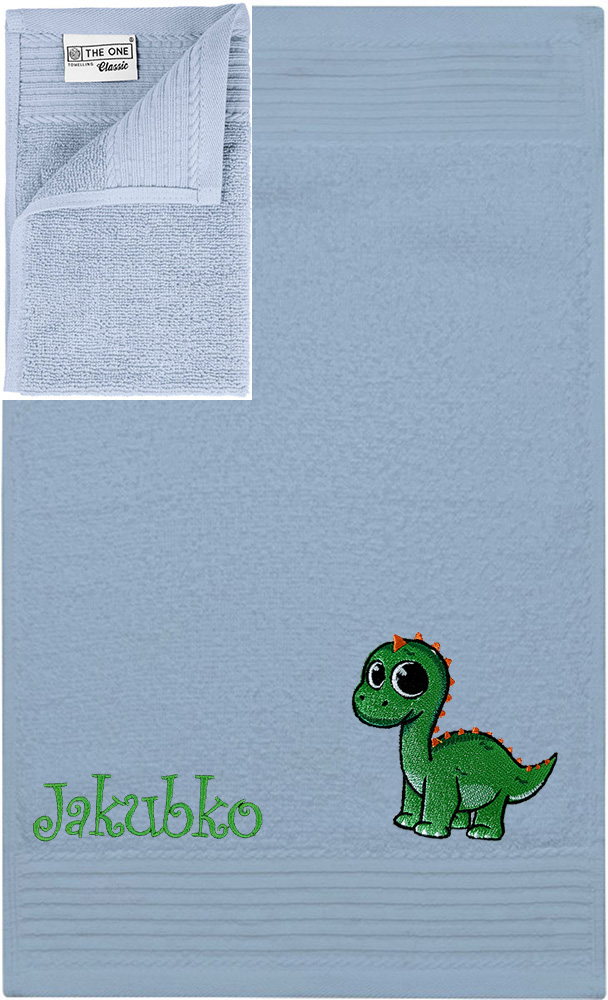 Personalizovateľný vyšívaný motív detský uterák, výšivka DINO